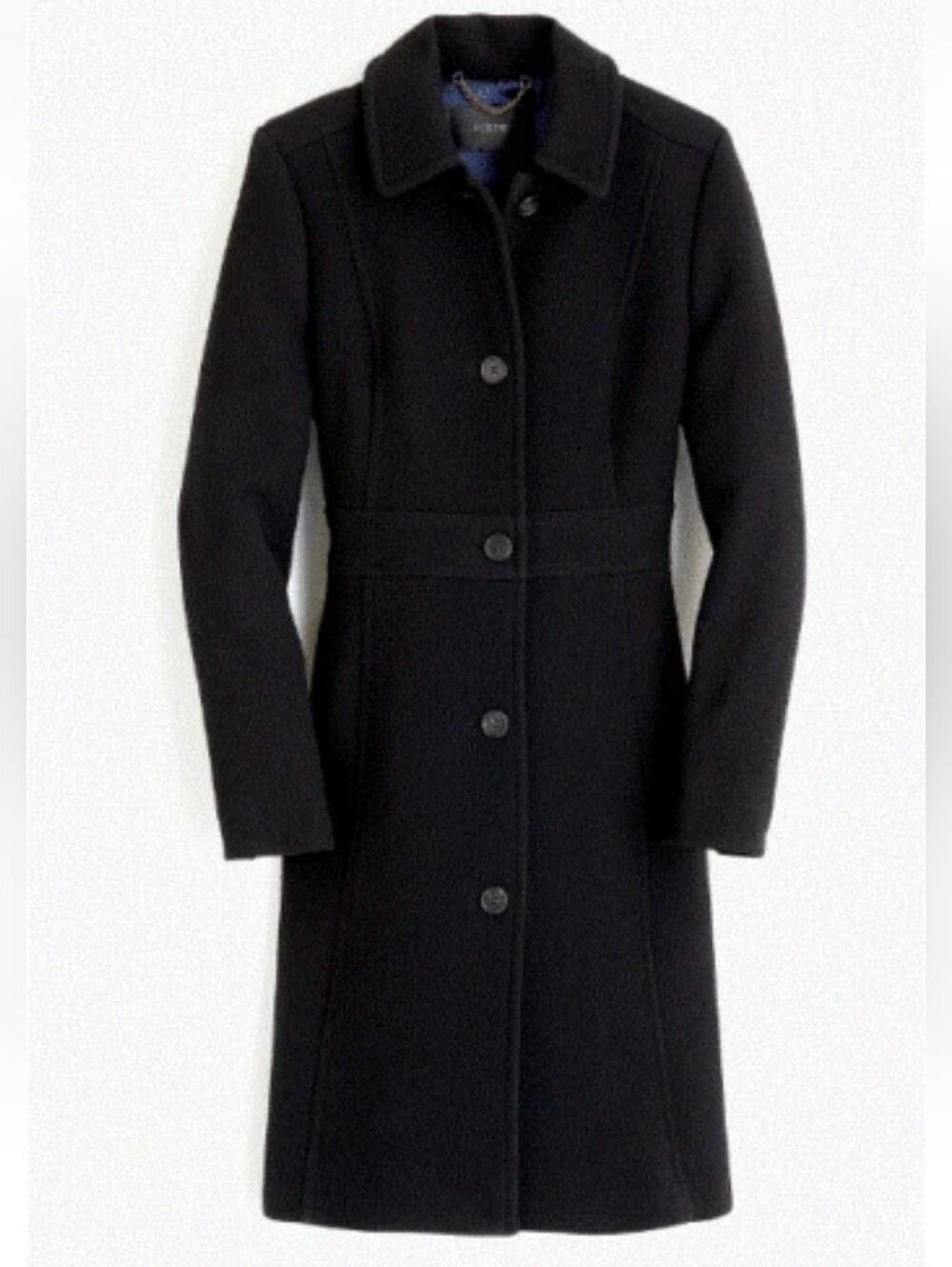 J. Crew Classic Lady Day Coat in Italian Wool Double Cloth - Black